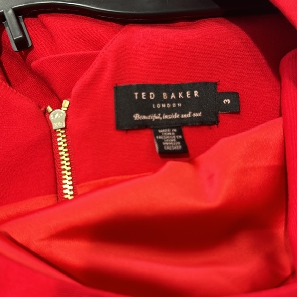 Ted Baker Red Peplum Dress 3/8 US - Picture 4 of 5